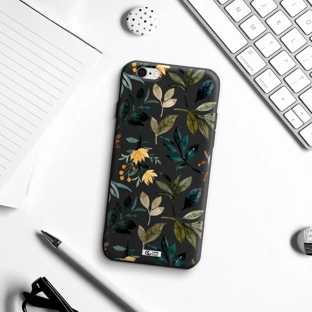 Fall Flowers Apple iPhone 6 Silicone black Case