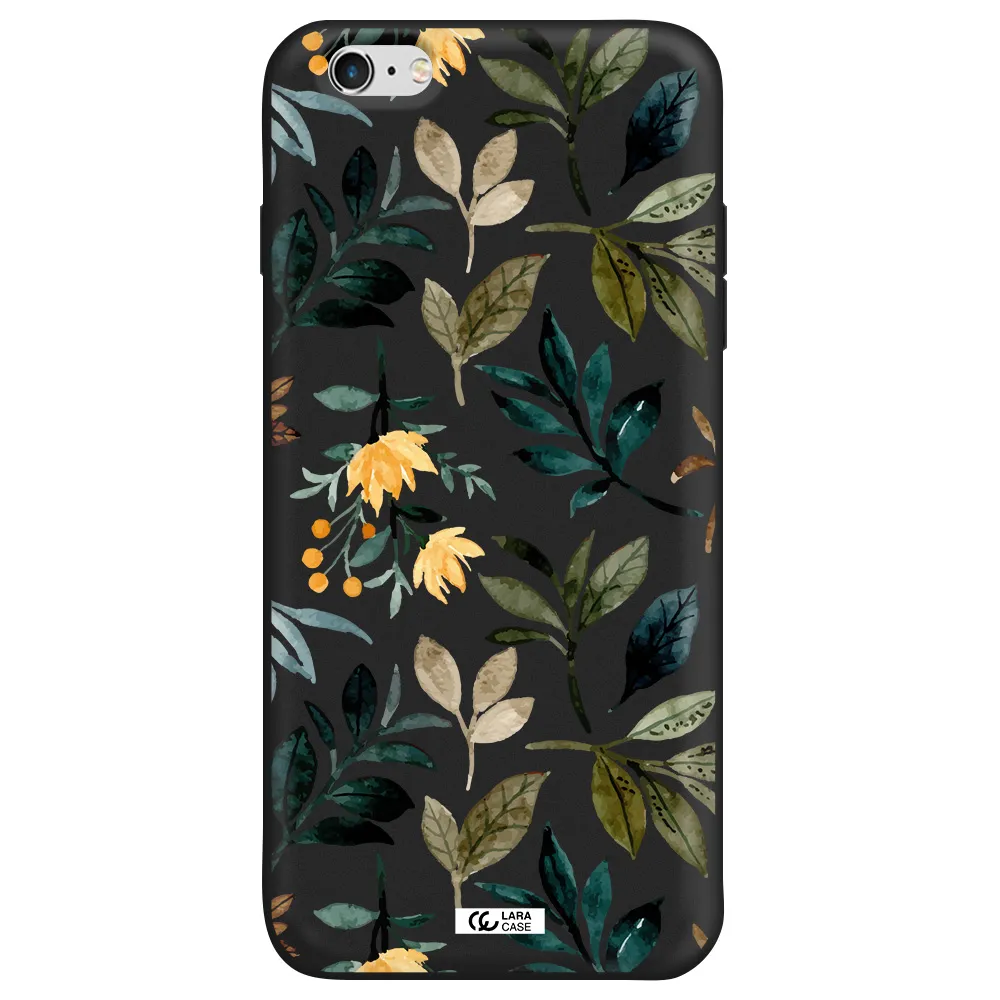 Fall Flowers Apple iPhone 6S Silicone black Case