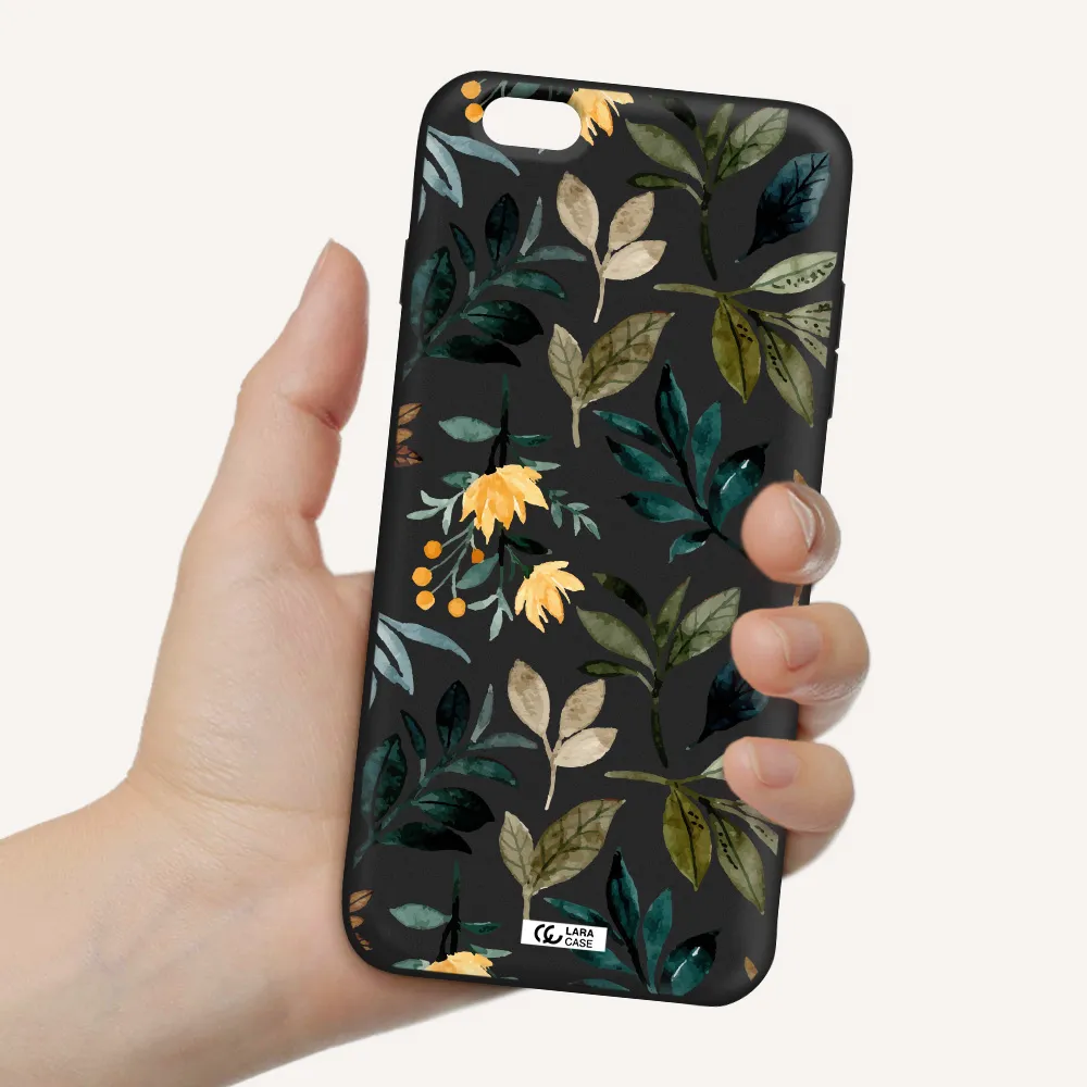 Fall Flowers Apple iPhone 6S Silicone black Case