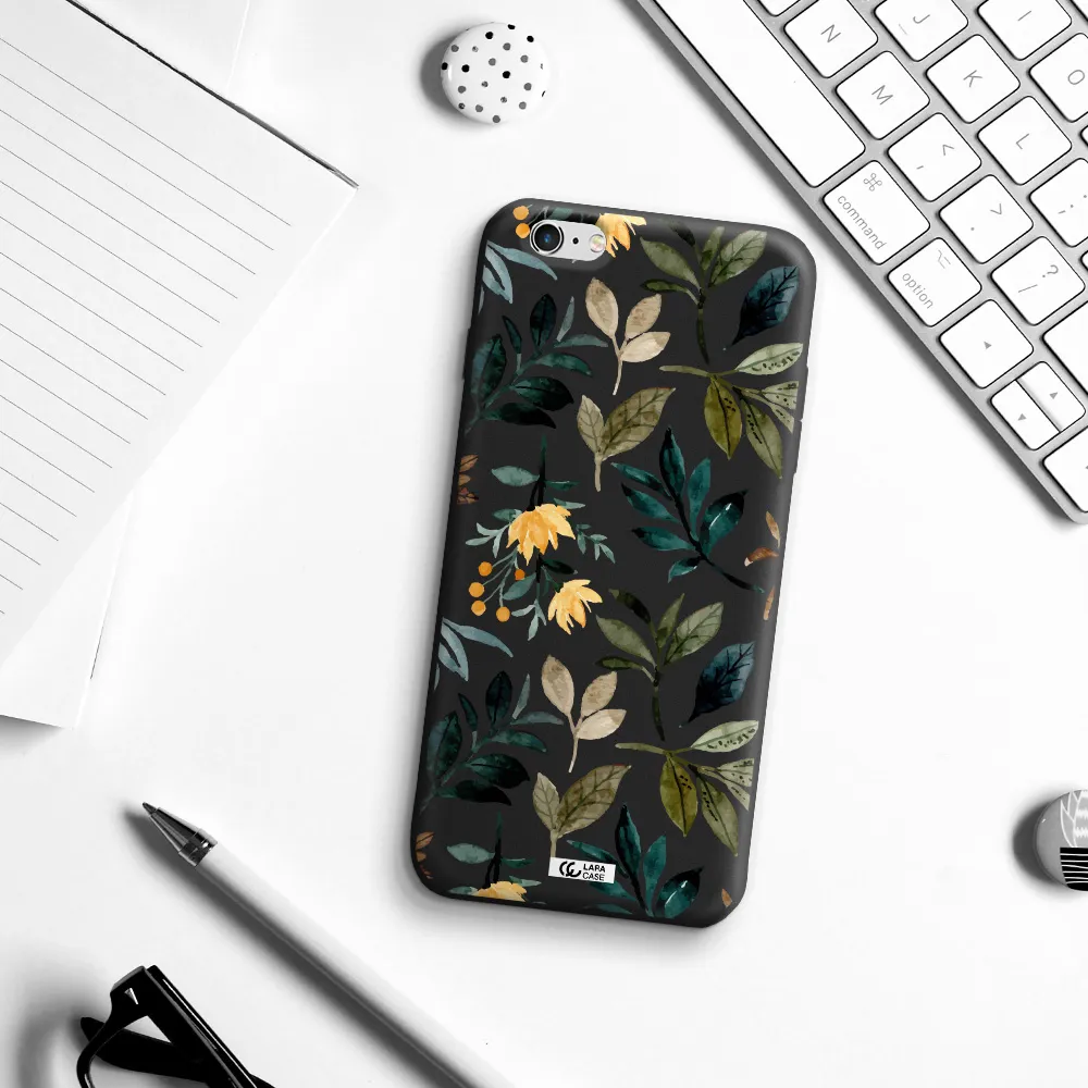 Fall Flowers Apple iPhone 6S Silicone black Case