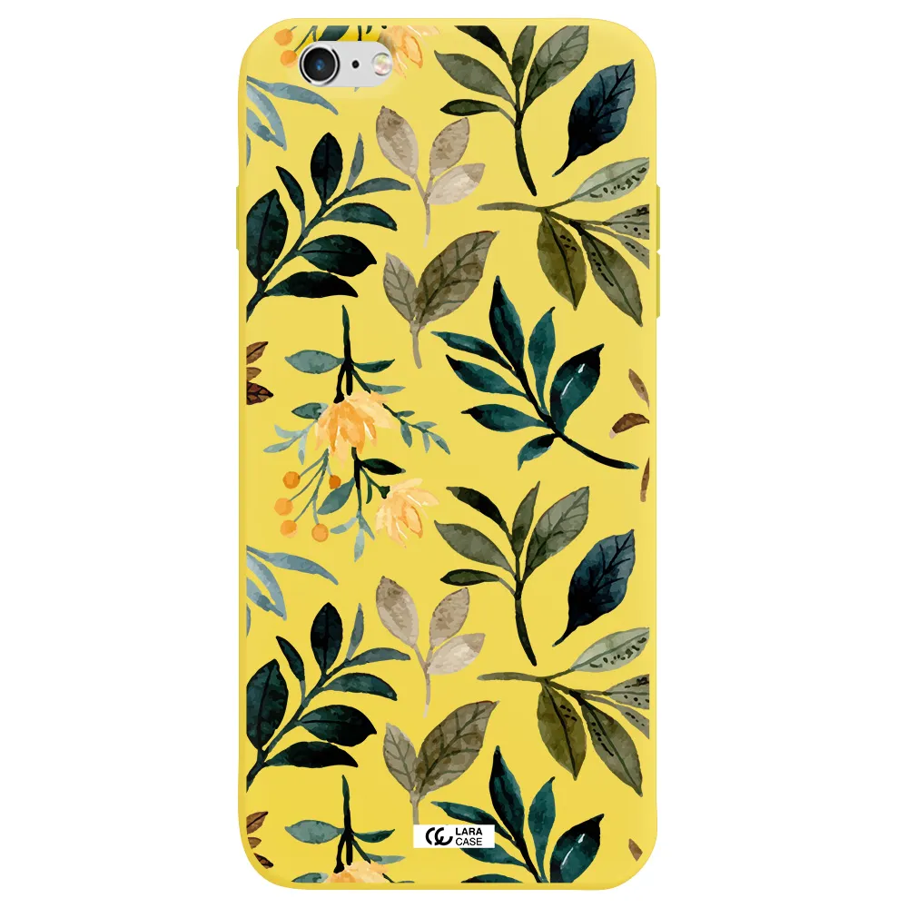 Fall Flowers Apple iPhone 6S Silicone canary yellow Case
