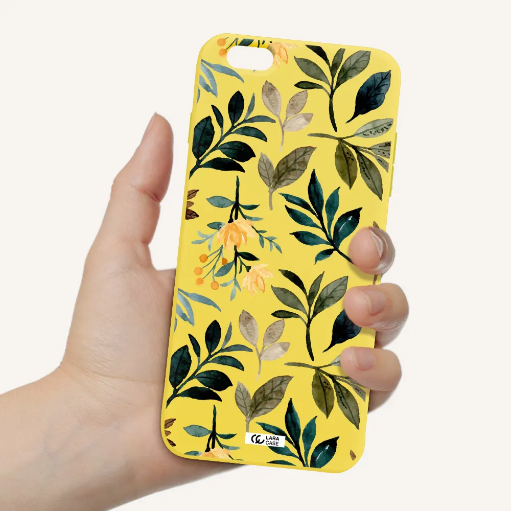 Fall Flowers Apple iPhone 6S Silicone canary yellow Case