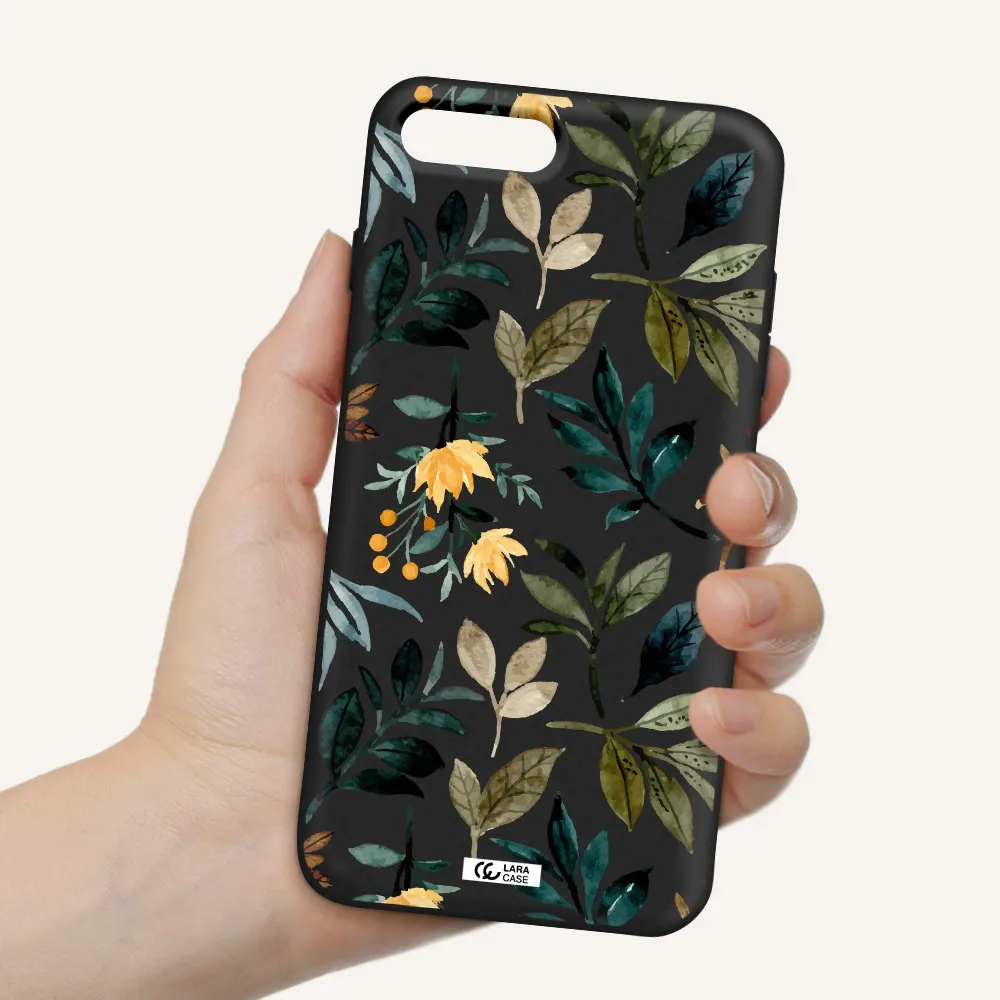 Fall Flowers Apple iPhone 7 plus Silicone black Case