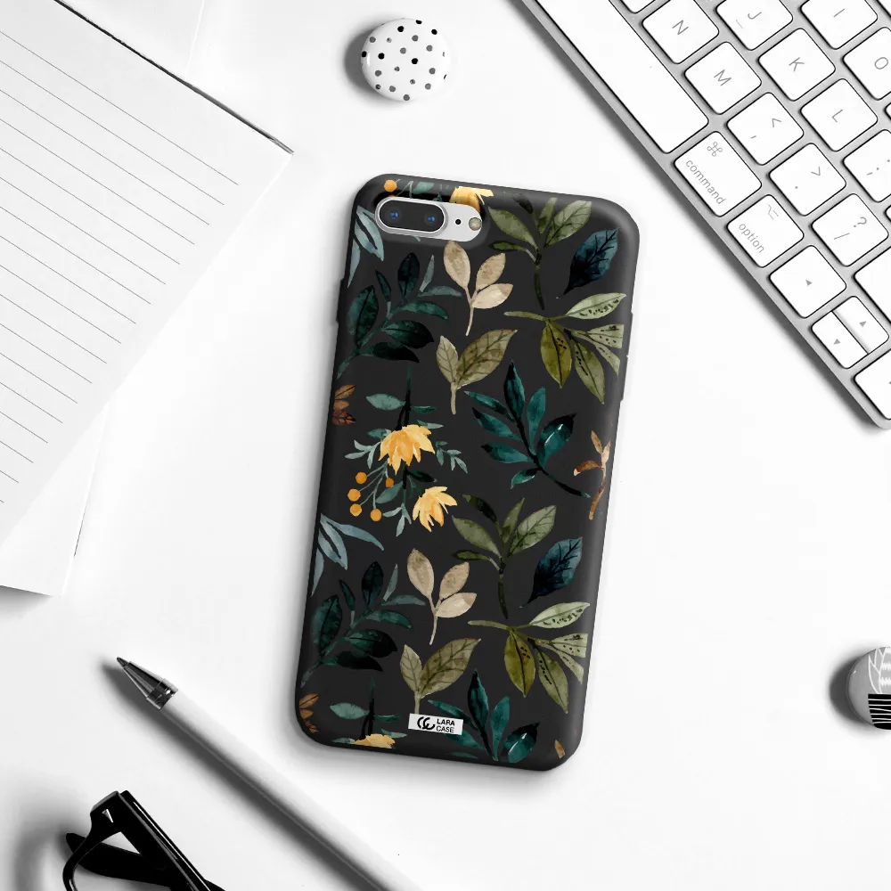Fall Flowers Apple iPhone 7 plus Silicone black Case