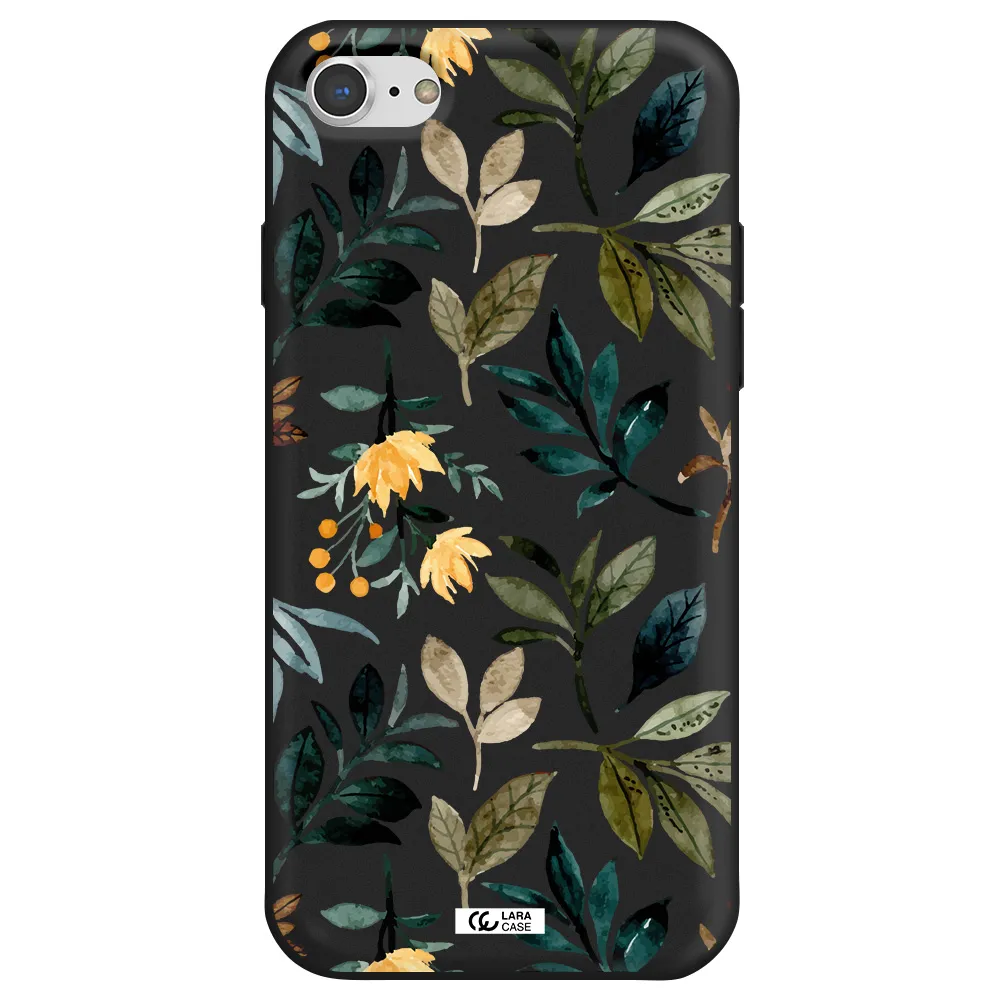 Fall Flowers Apple iPhone 7 Silicone black Case