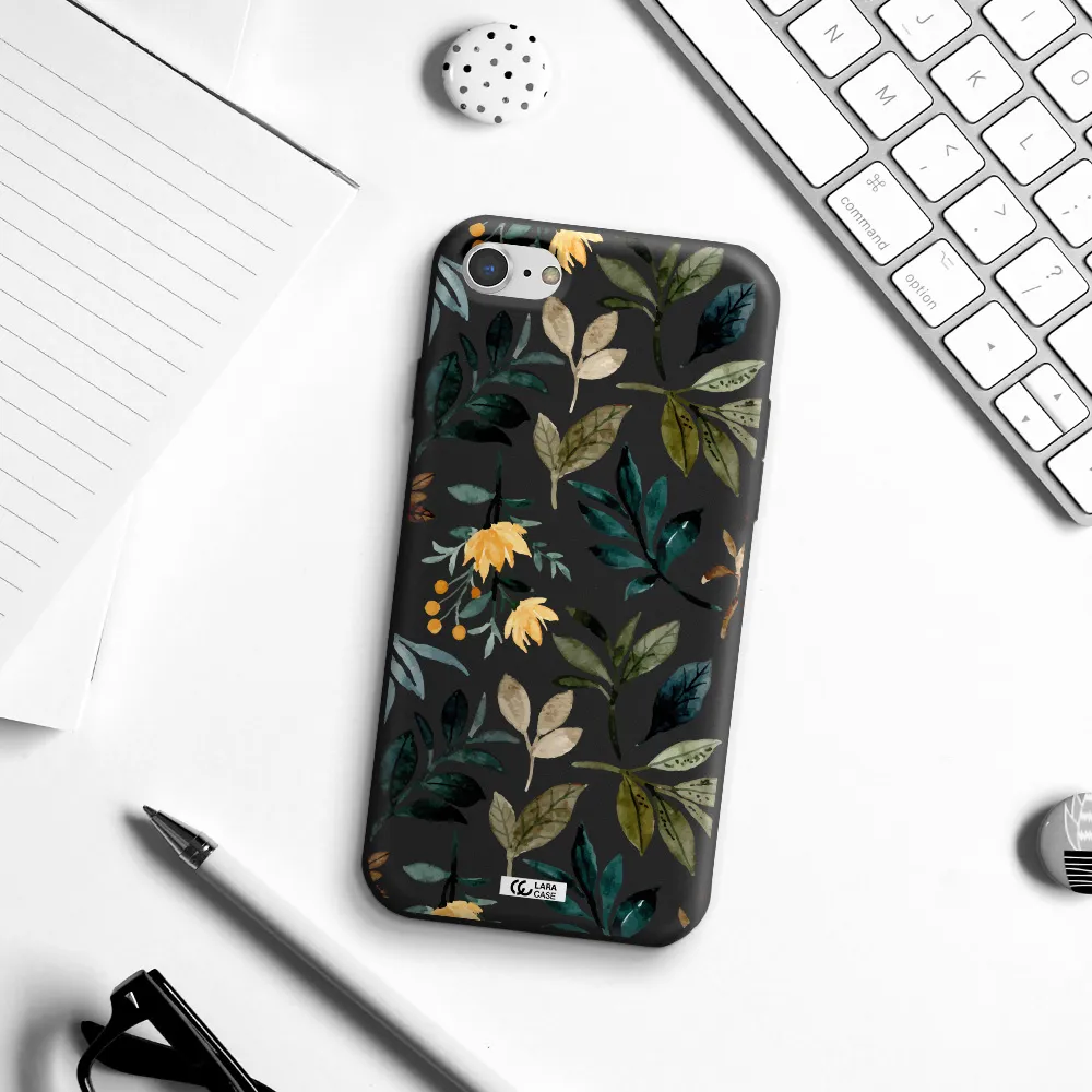 Fall Flowers Apple iPhone 7 Silicone black Case