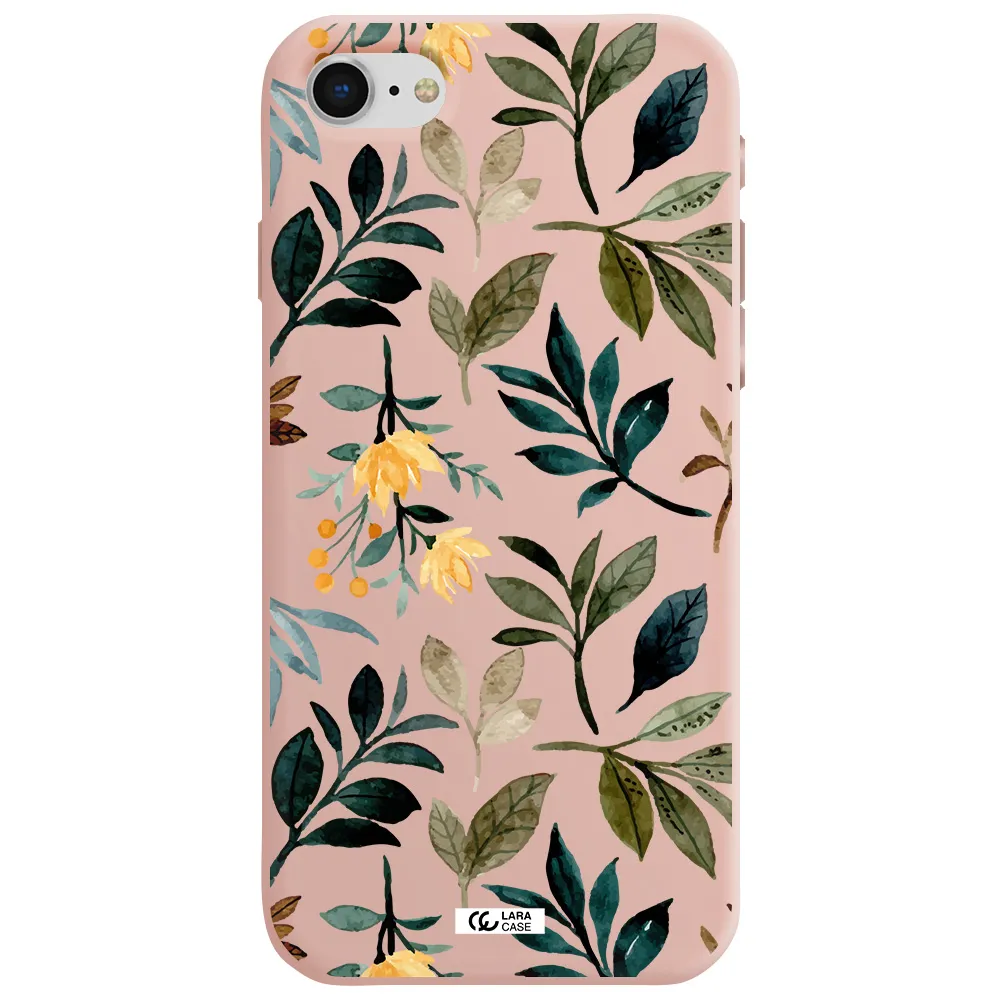 Fall Flowers Apple iPhone se 2020 Silicone pastel pink Case
