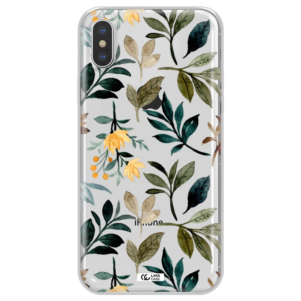 Fall Flowers Apple iPhone XS Clear TPU Case