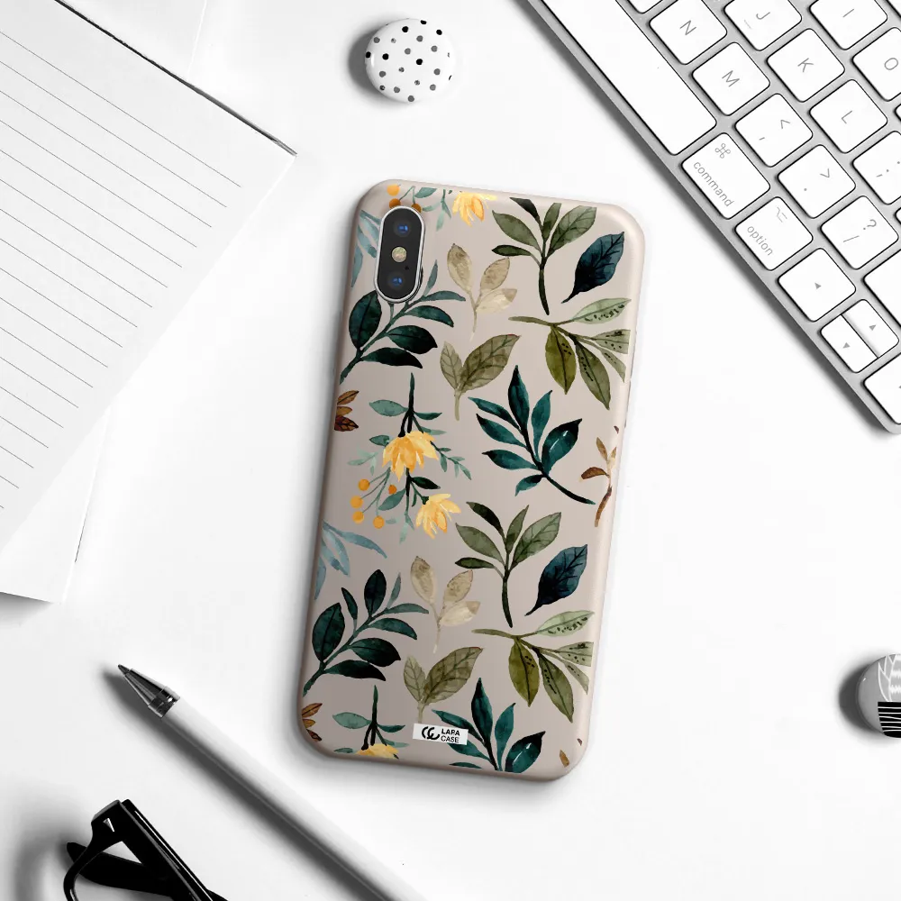 Fall Flowers Apple iPhone XS Silicone Stone Case