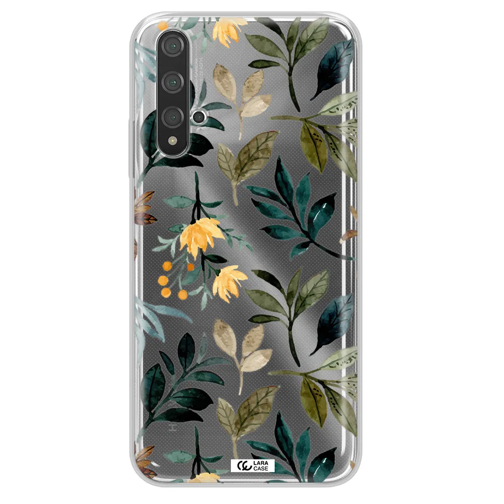 Fall Flowers Huawei Nova 5t Clear TPU Case