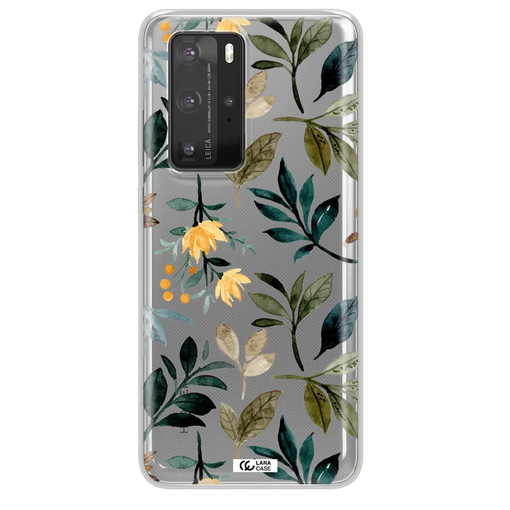 Fall Flowers Huawei P40 Pro Clear TPU Case