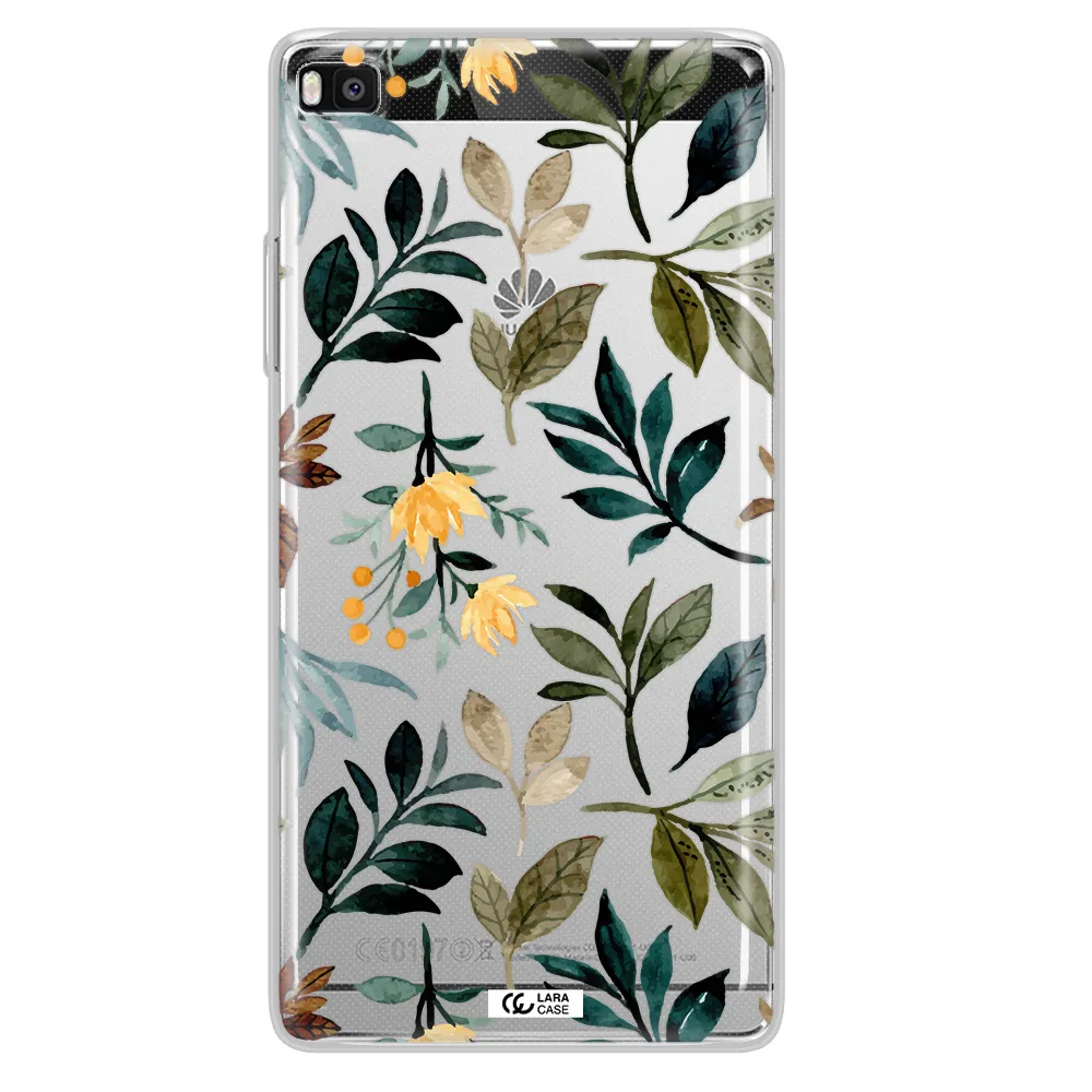 Fall Flowers Huawei P8 Clear TPU Case