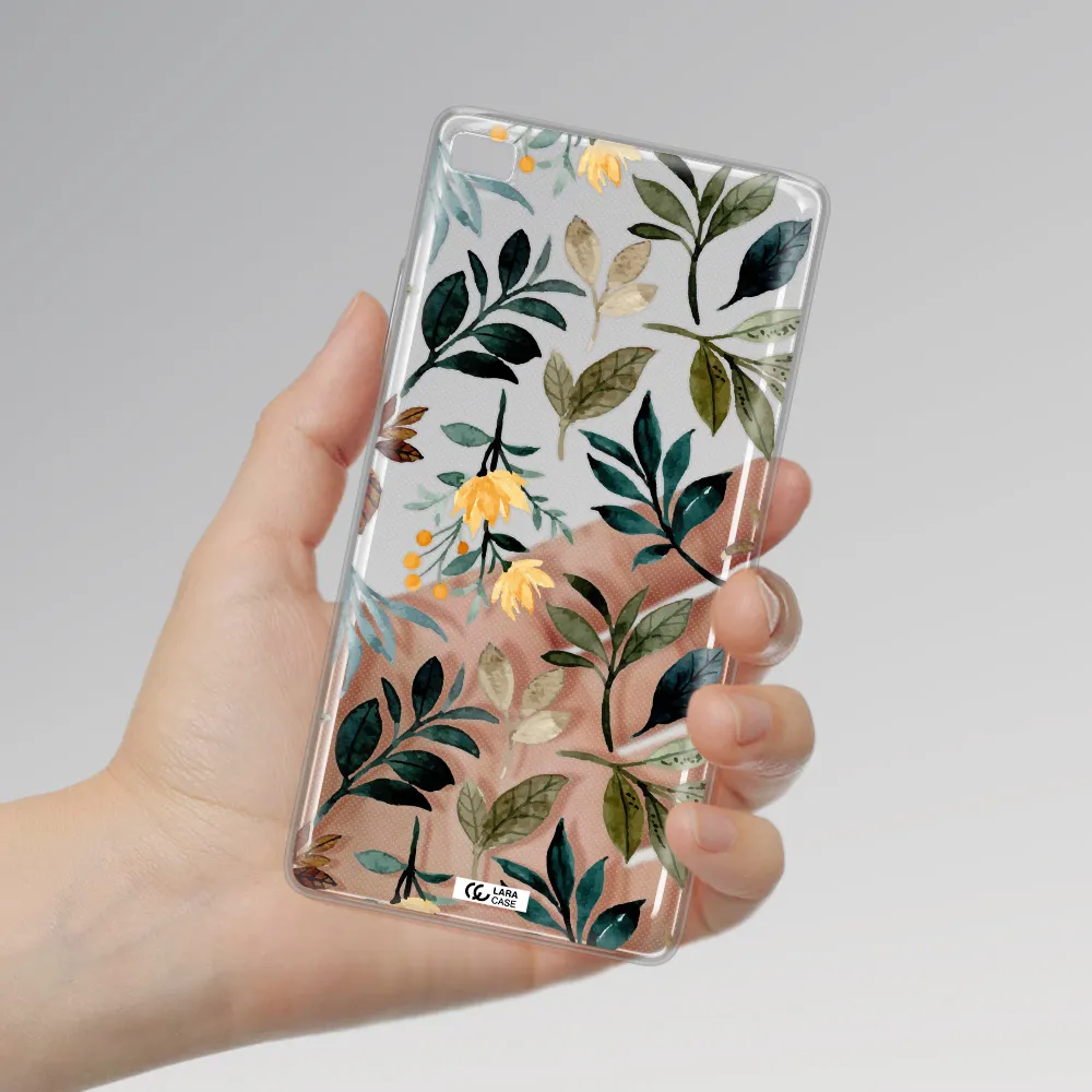 Fall Flowers Huawei P8 Clear TPU Case