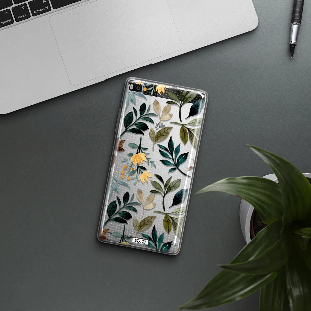Fall Flowers Huawei P8 Clear TPU Case