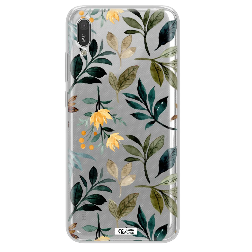 Fall Flowers Huawei Y6 Pro 2019 Clear TPU Case