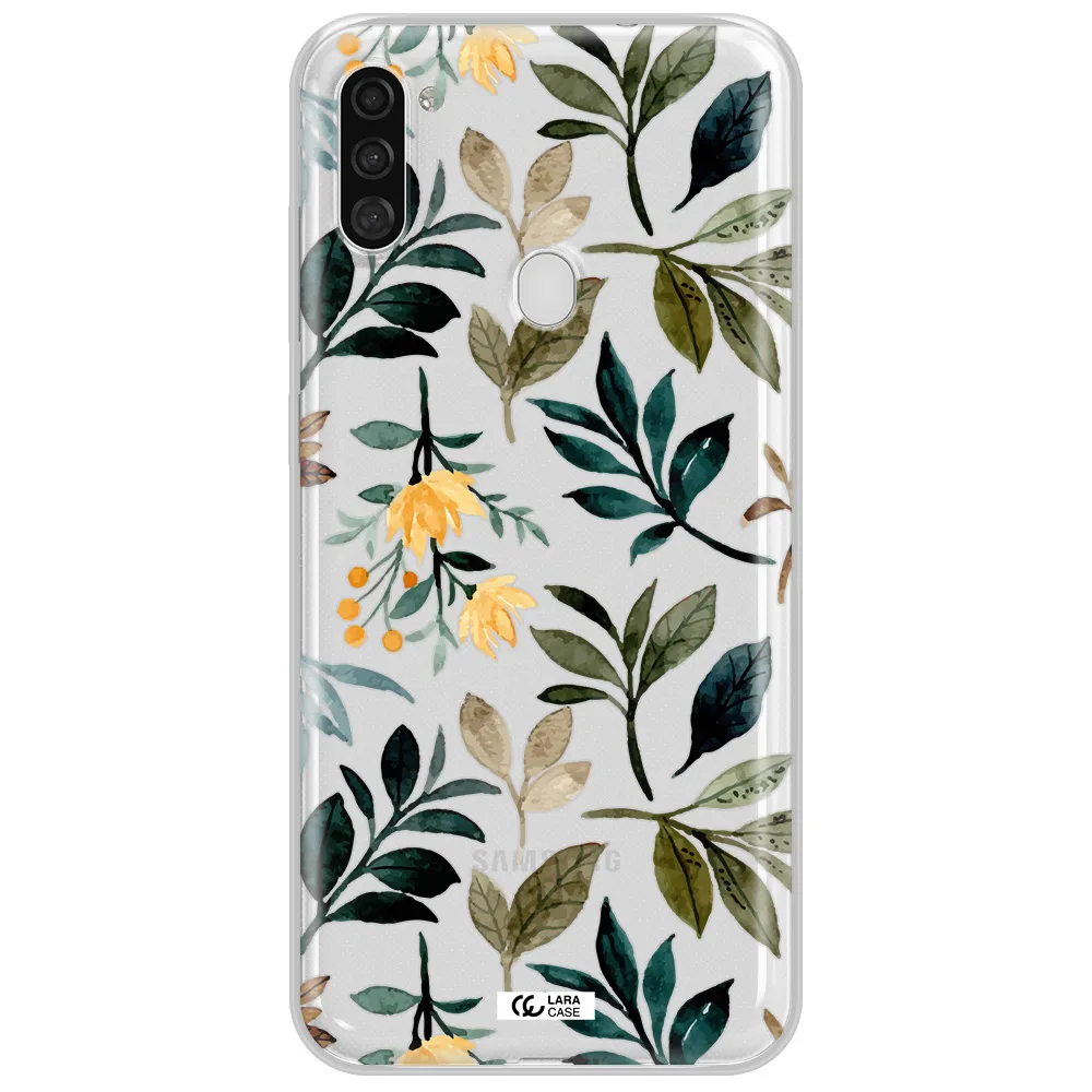 Fall Flowers Samsung A11 Clear TPU Case