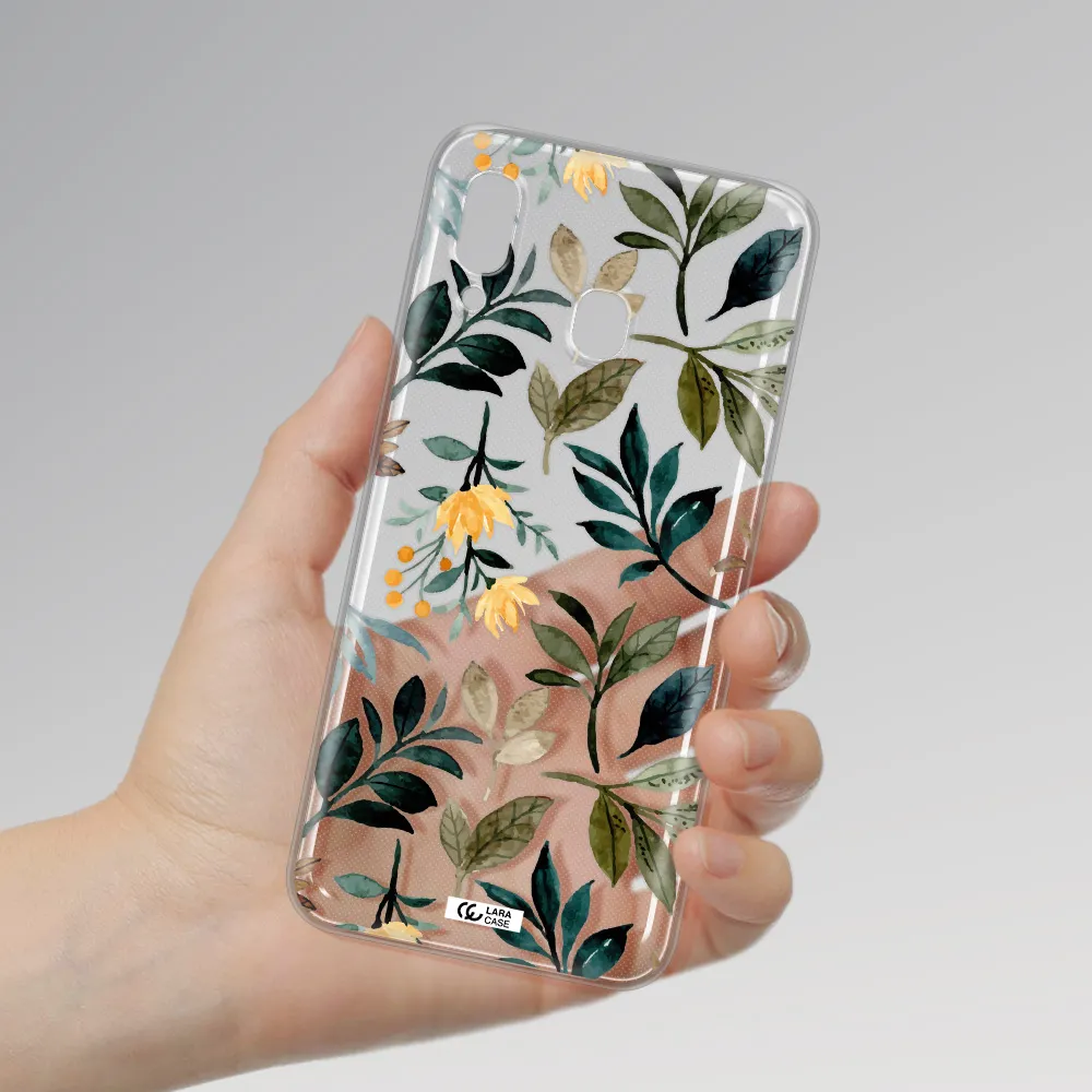 Fall Flowers Samsung A20 Clear TPU Case