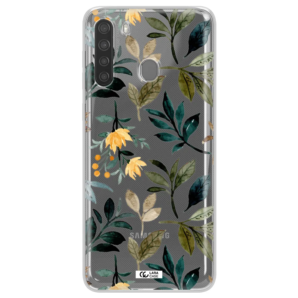 Fall Flowers Samsung A21 Clear TPU Case