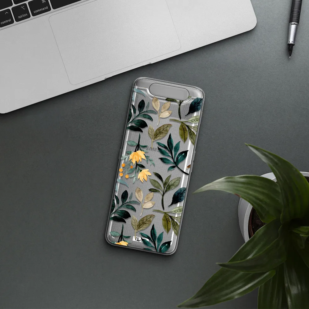 Fall Flowers Samsung A80 Clear TPU Case