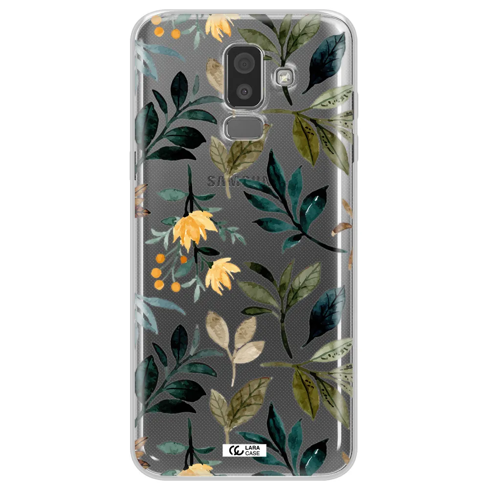 Fall Flowers Samsung J8 Clear TPU Case