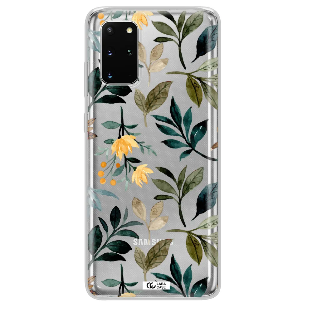 Fall Flowers Samsung S 20 Plus Clear TPU Case