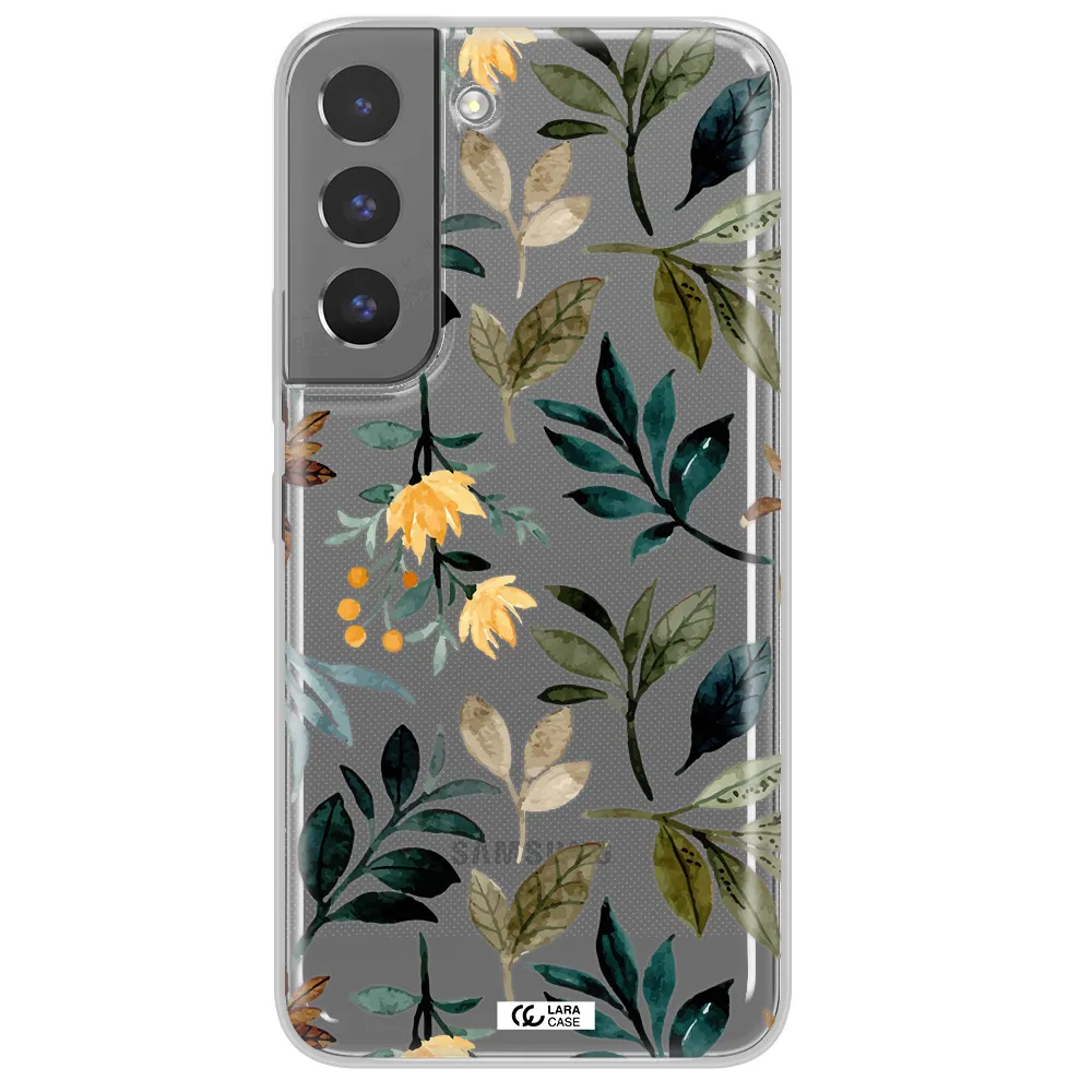 Fall Flowers Samsung S 22 Plus Clear TPU Case