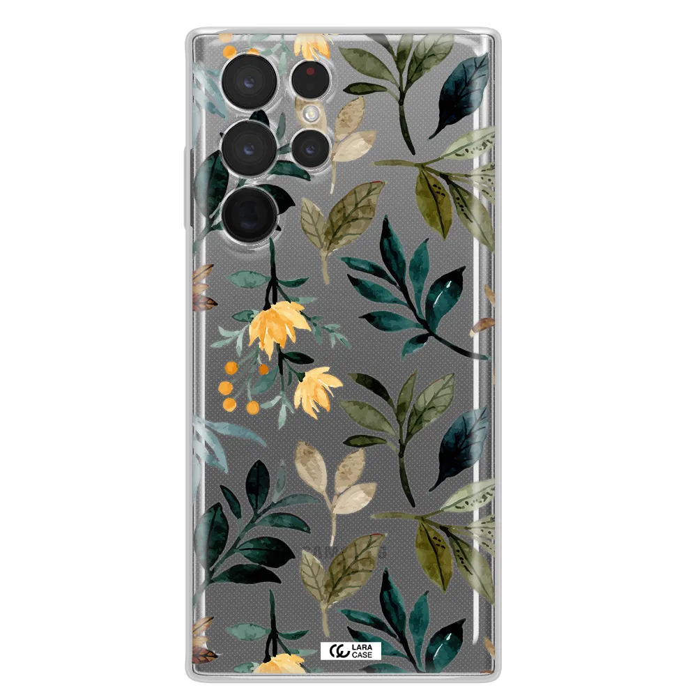 Fall Flowers Samsung S 22 Ultra Clear TPU Case