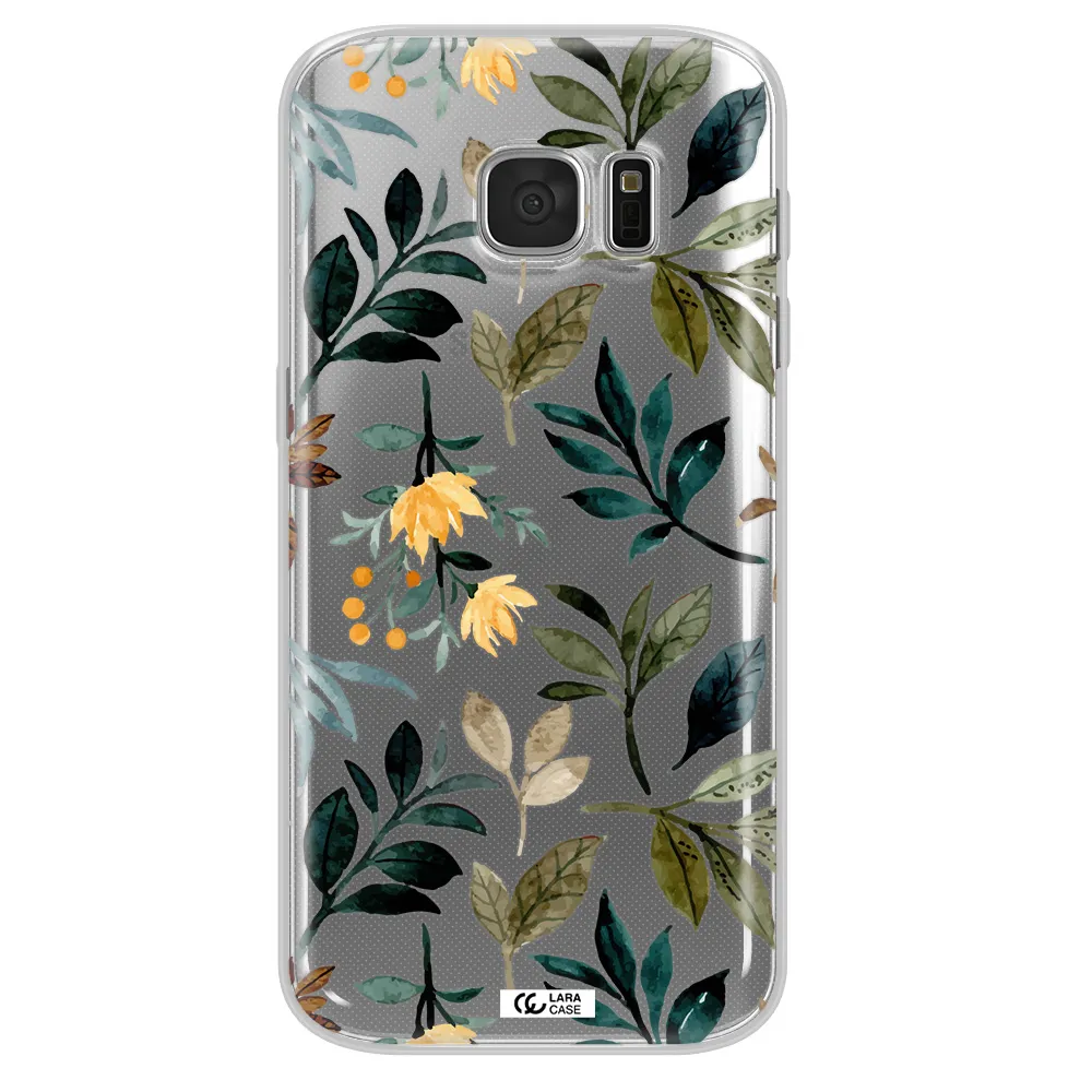 Fall Flowers Samsung S 7 Clear TPU Case