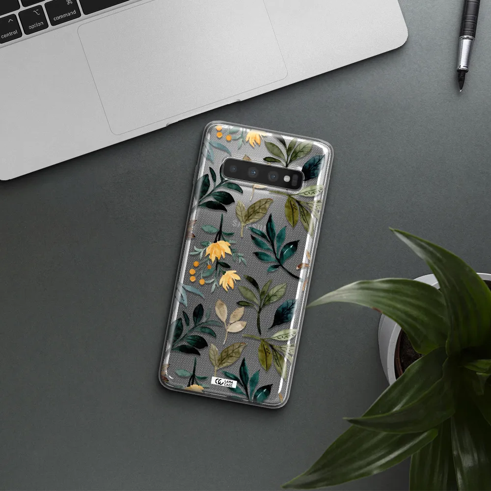 Fall Flowers Samsung S10 Clear TPU Case