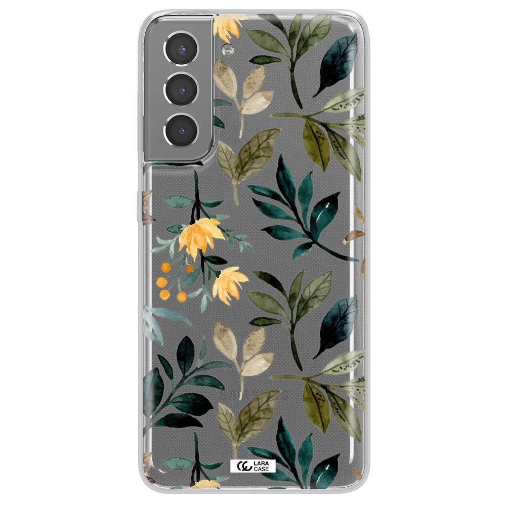 Fall Flowers Samsung S21 Plus Clear TPU Case