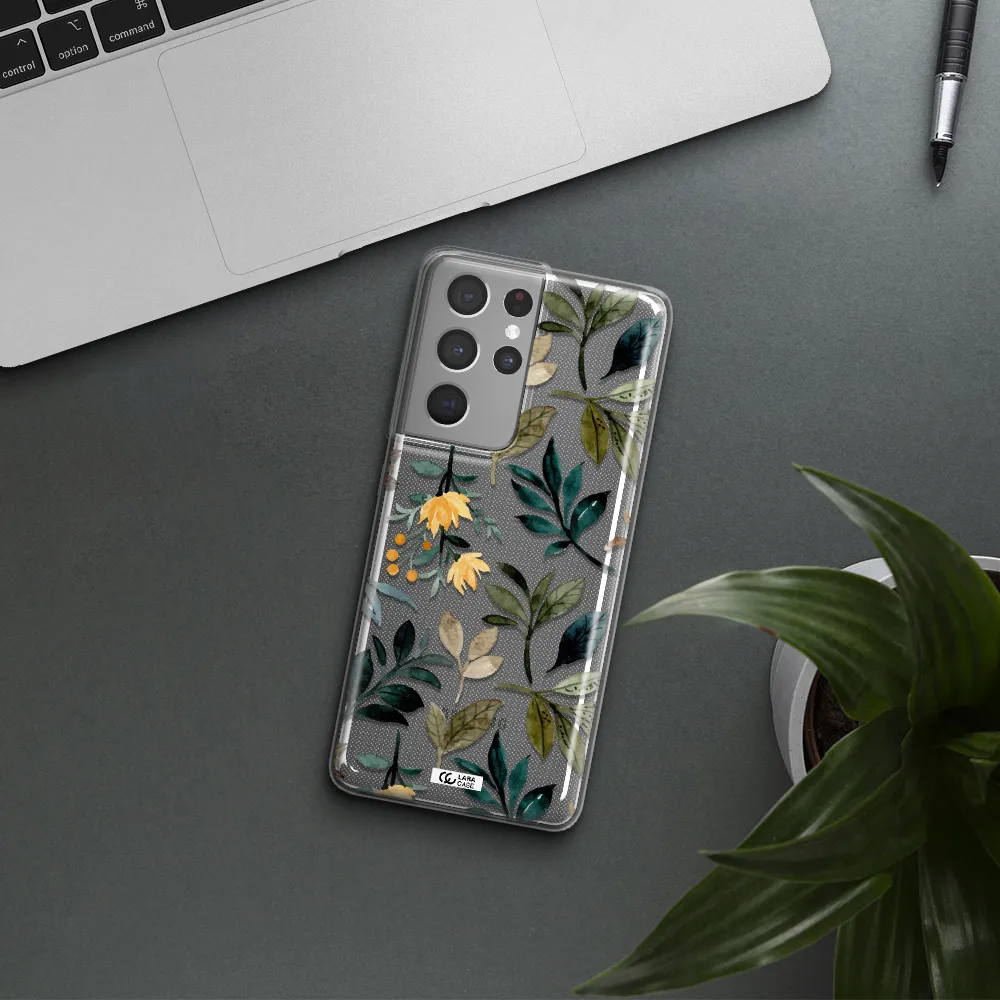 Fall Flowers Samsung S21 Ultra Clear TPU Case