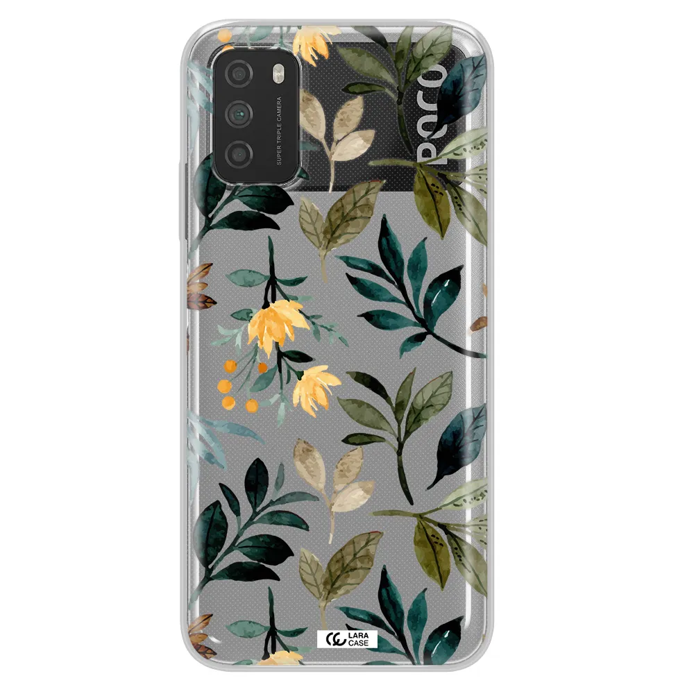 Fall Flowers Xiaomi Poco M3 Clear TPU Case