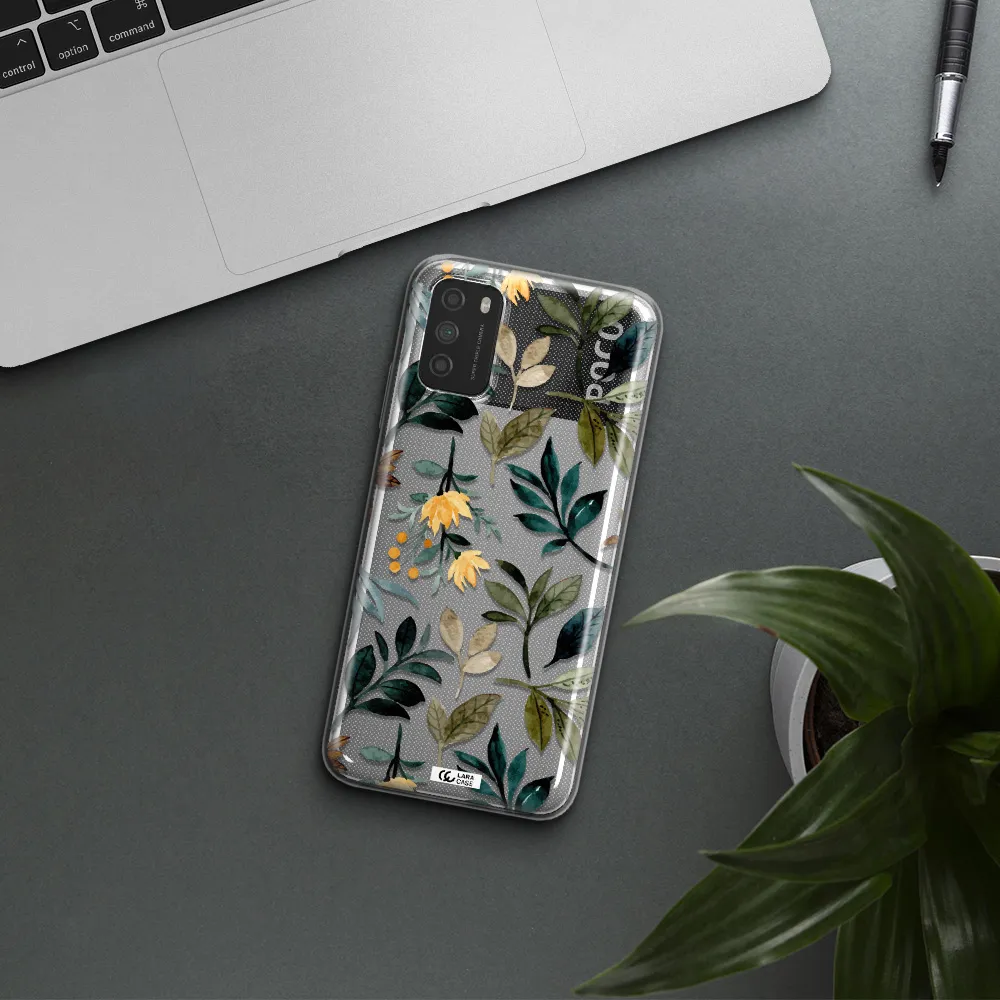 Fall Flowers Xiaomi Poco M3 Clear TPU Case