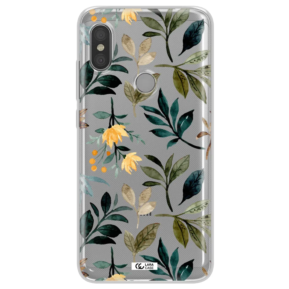 Fall Flowers Xiaomi Redmi Note 6 Pro Clear TPU Case