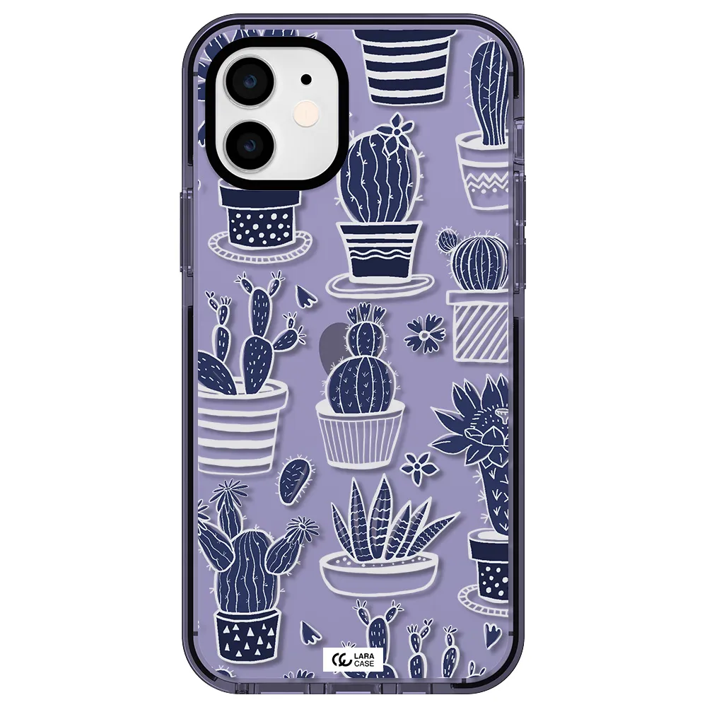 Blue Cactus Apple iPhone 11 impact Lilac Case