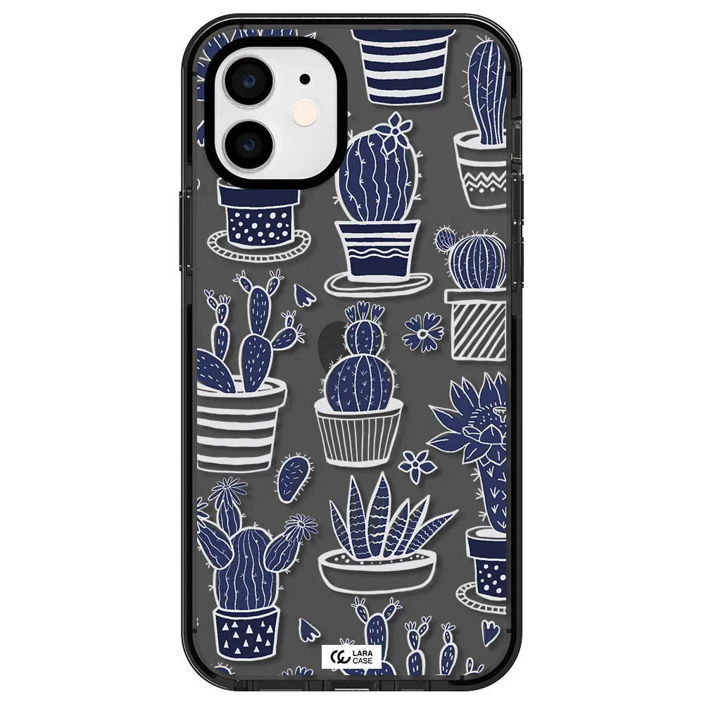 Blue Cactus Apple iPhone 11 impact Smoke Black Case