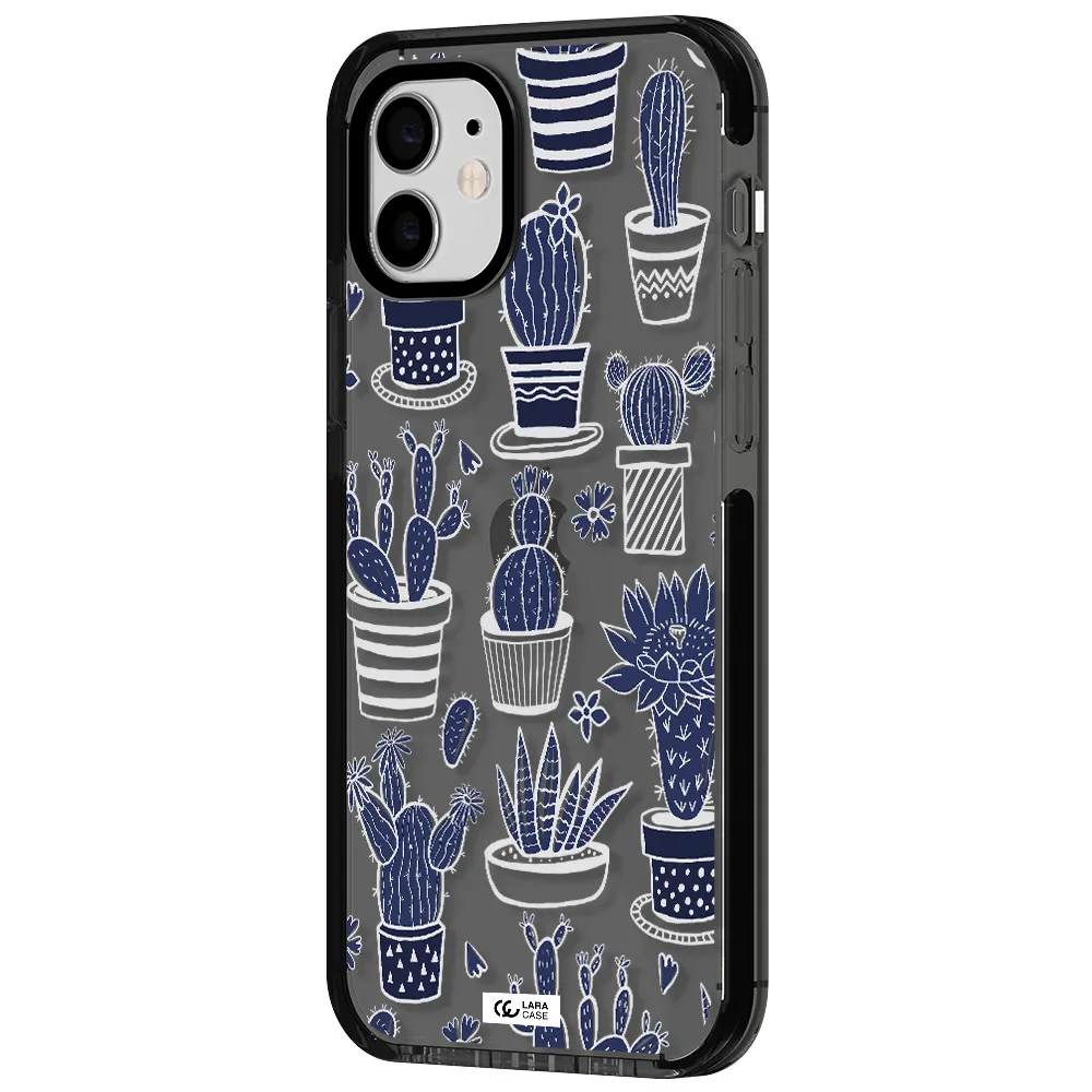Blue Cactus Apple iPhone 11 impact Smoke Black Case