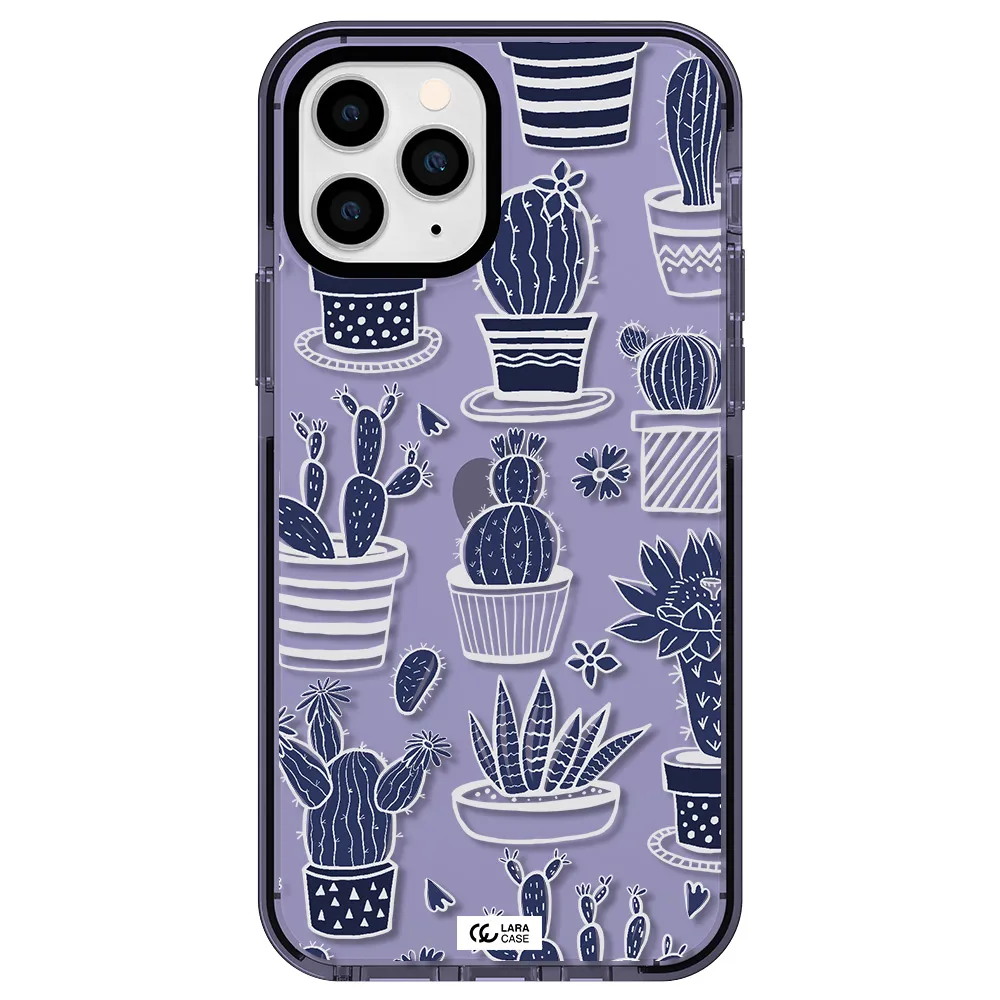 Blue Cactus Apple iPhone 11 pro impact Lilac Case