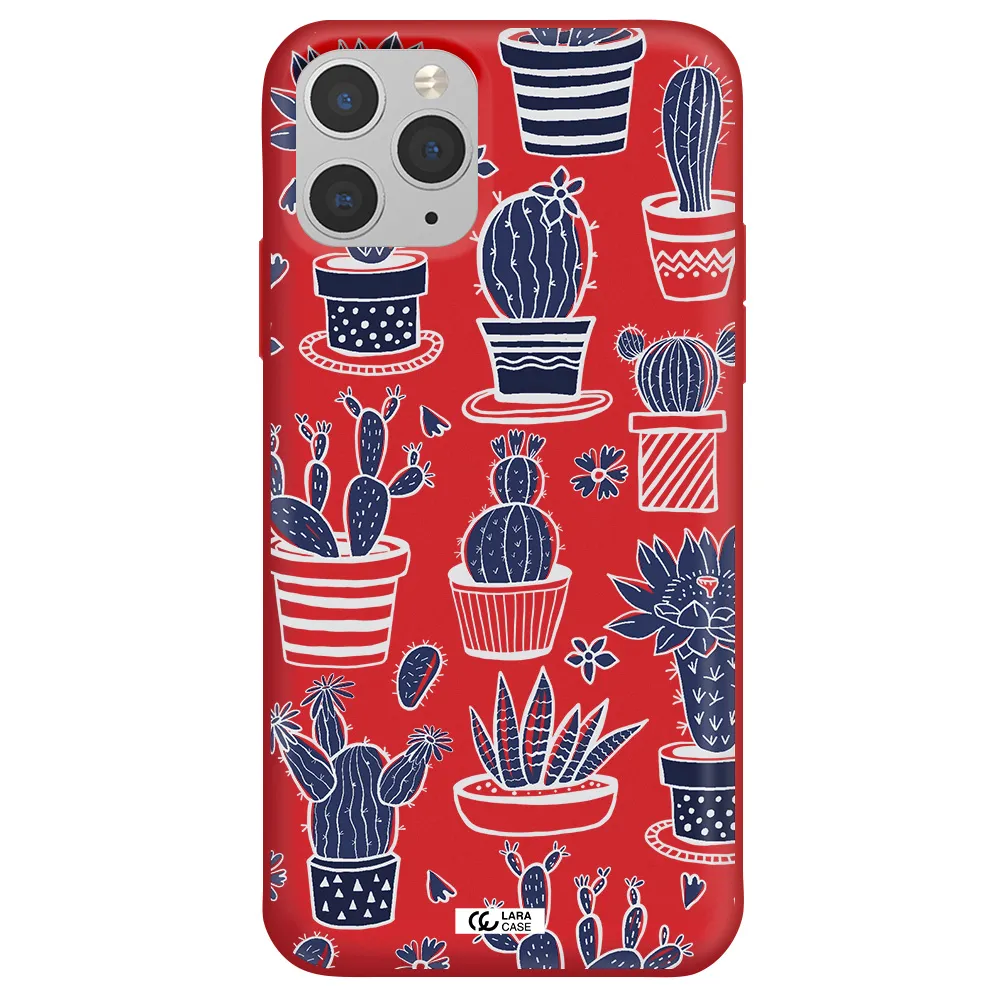 Blue Cactus Apple iPhone 11 pro max Silicone Imperial Red Case