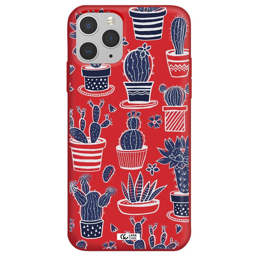 Blue Cactus Apple iPhone 11 pro Silicone Imperial Red Case