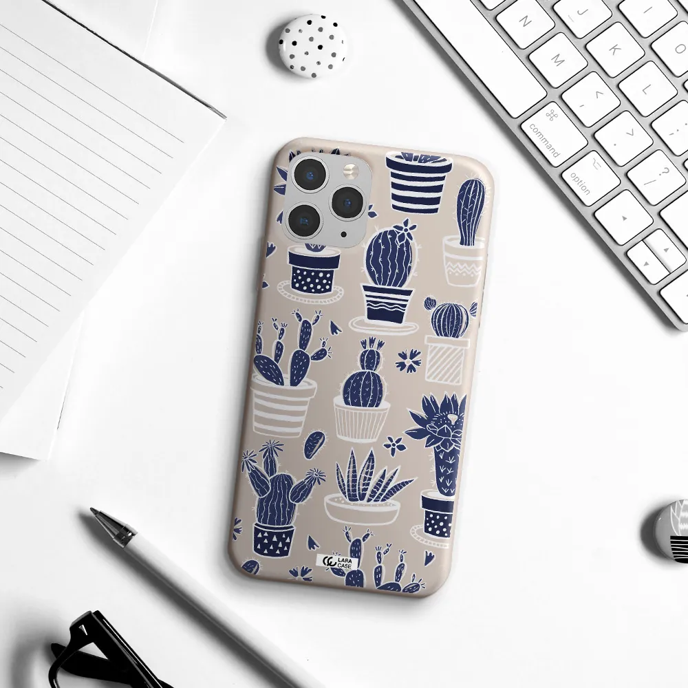 Blue Cactus Apple iPhone 11 pro Silicone Stone Case