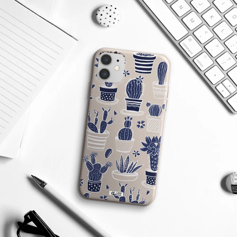 Blue Cactus Apple iPhone 11 Silicone Stone Case