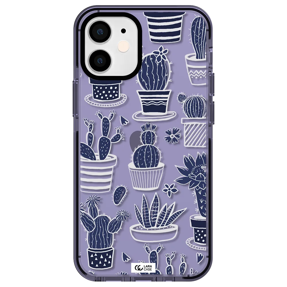 Blue Cactus Apple iPhone 12 mini impact Lilac Case