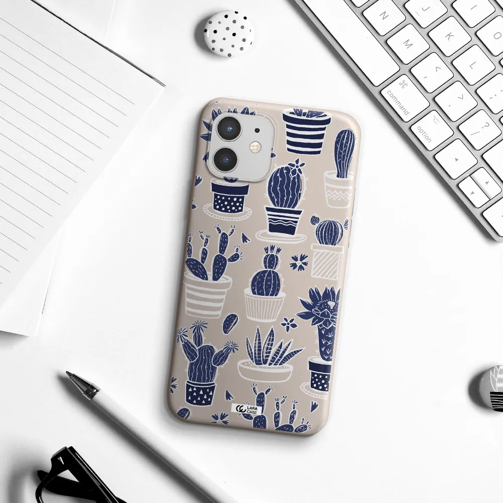 Blue Cactus Apple iPhone 12 mini Silicone Stone Case