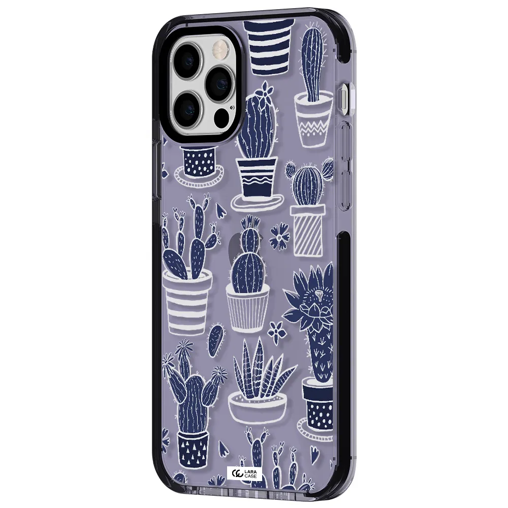 Blue Cactus Apple iPhone 12 pro impact Lilac Case