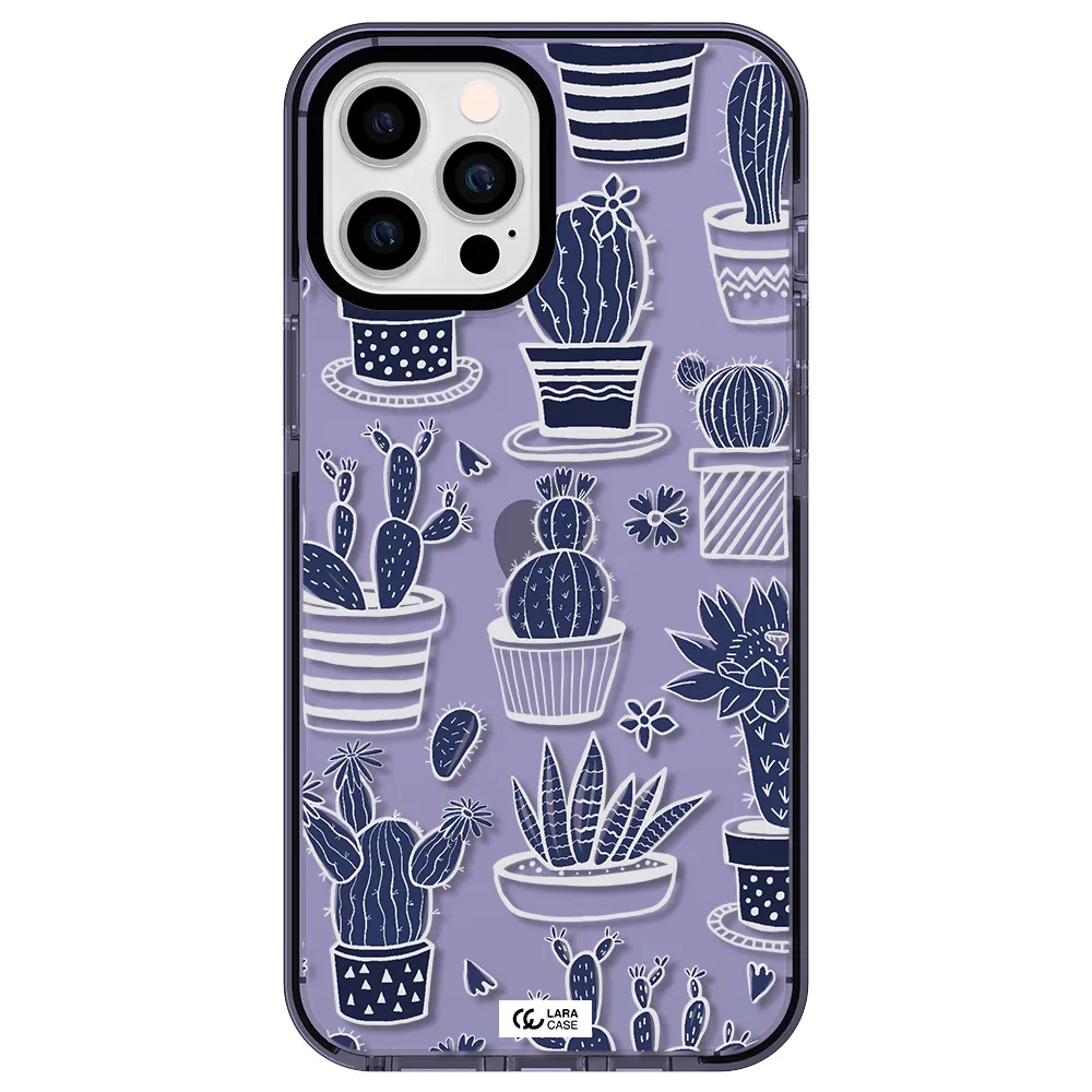 Blue Cactus Apple iPhone 12 pro max impact Lilac Case