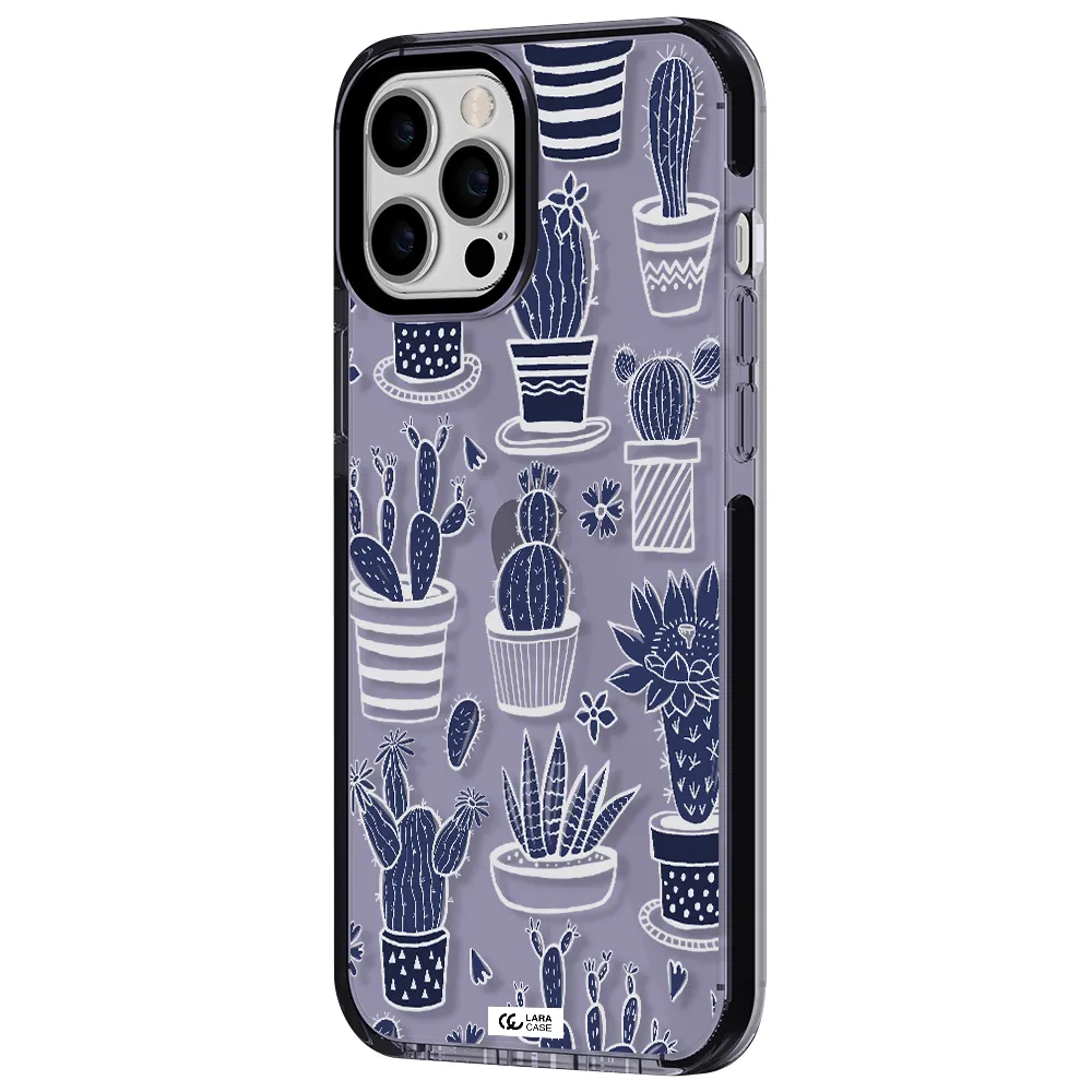 Blue Cactus Apple iPhone 12 pro max impact Lilac Case