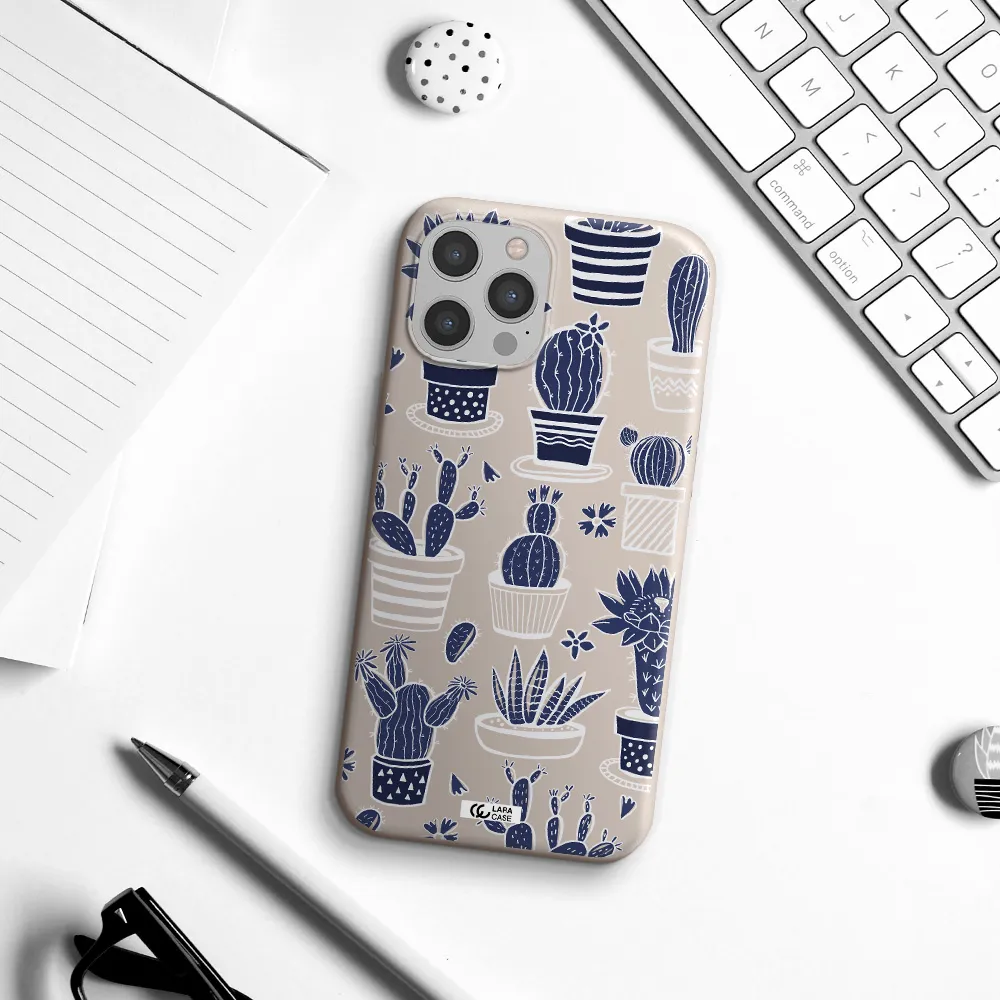 Blue Cactus Apple iPhone 12 pro max Silicone Stone Case