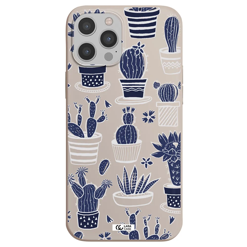 Blue Cactus Apple iPhone 12 pro Silicone Stone Case