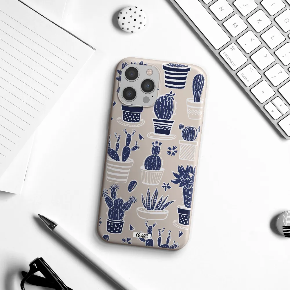 Blue Cactus Apple iPhone 12 pro Silicone Stone Case
